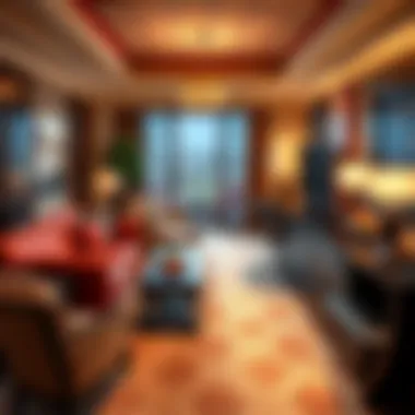 Luxurious hotel suite at Mohegan Sun with elegant furnishings