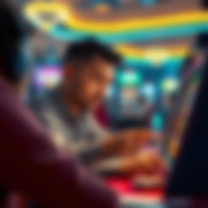 Strategizing for Slot Success Player analyzing slot game strategies