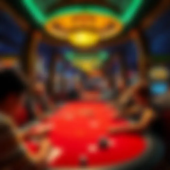 Energetic Poker Atmosphere in Philadelphia Vibrant poker table scene in a Philadelphia casino