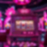 Intricate design of pink slot machine