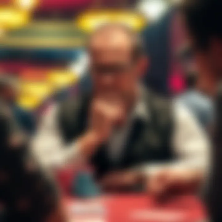 Strategic player deep in thought while contemplating their next move