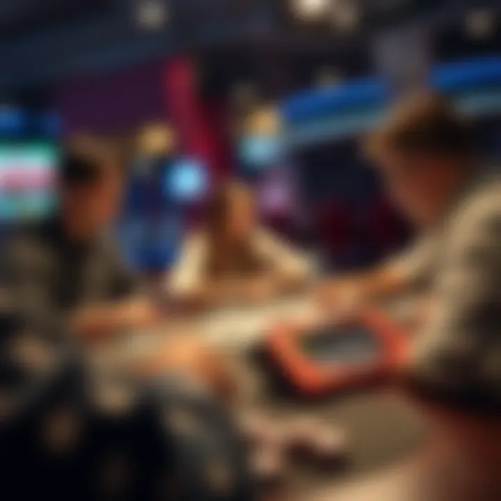 Engaged players participating in a poker tournament through an app