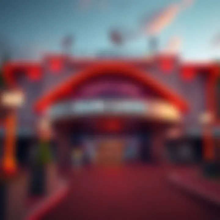 A vibrant and inviting view of Gun Lake Casino's entrance, showcasing its welcoming atmosphere.