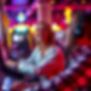 A captivating shot of excited players at slots, showcasing the thrill of using promo codes.