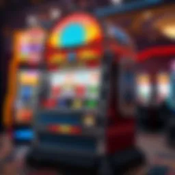 A vibrant classic slot machine with colorful symbols