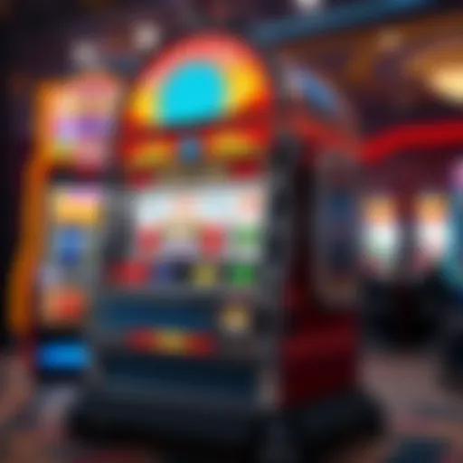 A vibrant classic slot machine with colorful symbols