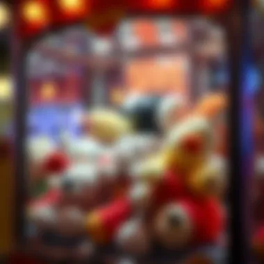 Intricacies of the Claw Machine A close-up view of a claw machine filled with plush toys