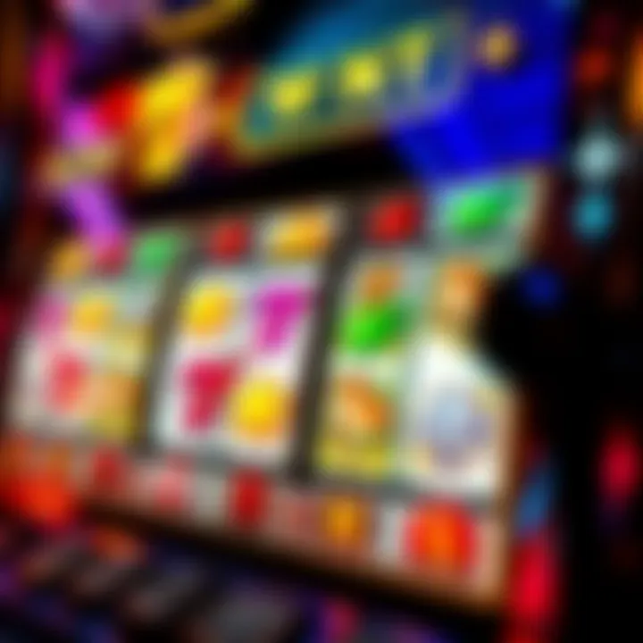 A detailed view of winning combinations on a slot machine screen