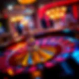 A roulette wheel with vibrant colors and a high-stakes atmosphere