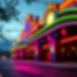 Exterior view of Seminole Casino showcasing its vibrant neon lights