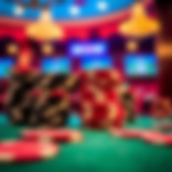 Close-up of Poker Chips Ready for Play Close-up view of poker chips stacked and ready for play