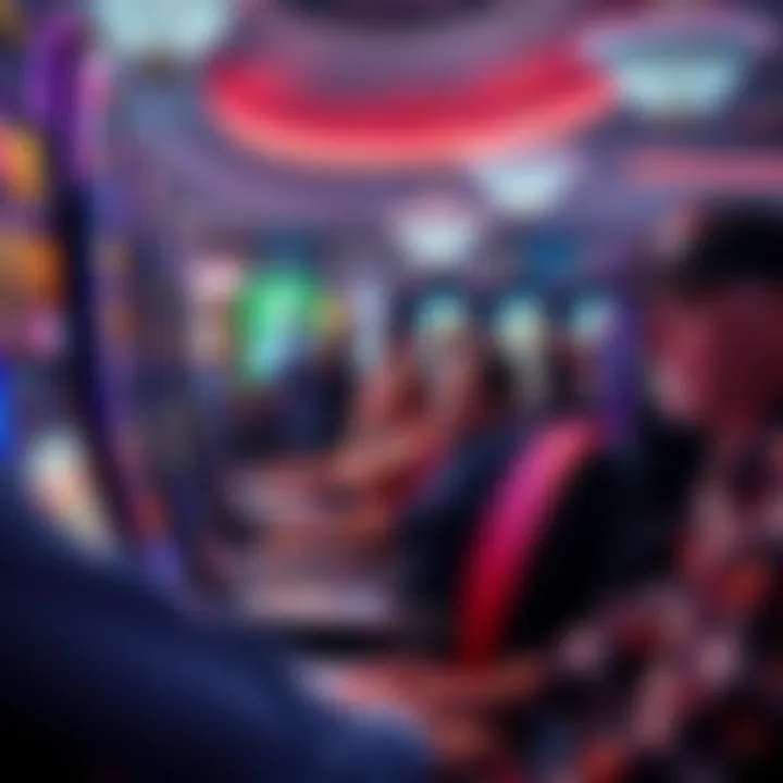 Group of players enjoying slot machines