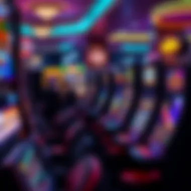 Diverse Slot Machines in a Casino A close-up of a casino floor filled with various slot machines