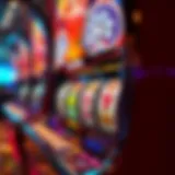 A classic slot machine with vibrant graphics and spinning reels