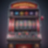 A vibrant slot machine with colorful symbols and lights