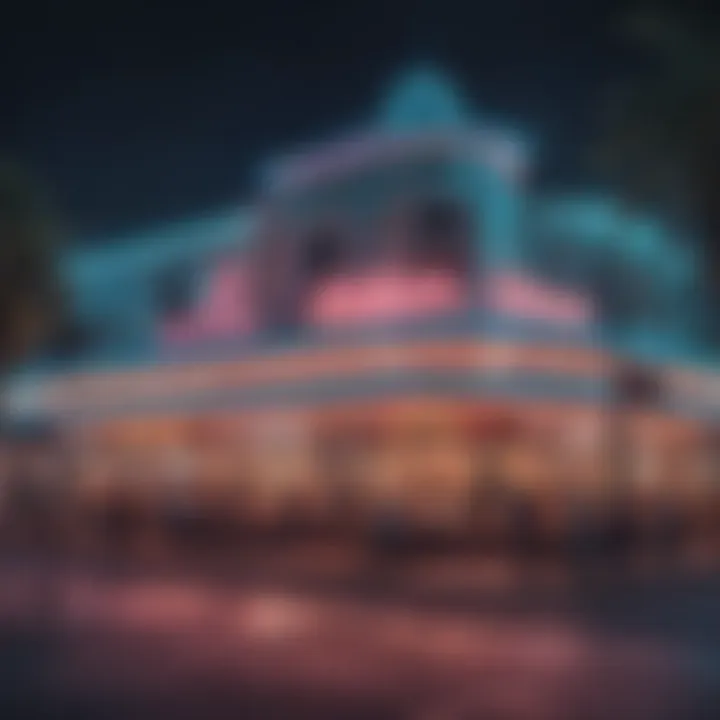 Nightlife atmosphere at South Beach Casino with illuminated signs