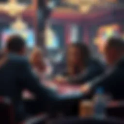 A captivating scene of players engaged in stripp poker, showcasing the unique blend of strategy and excitement.