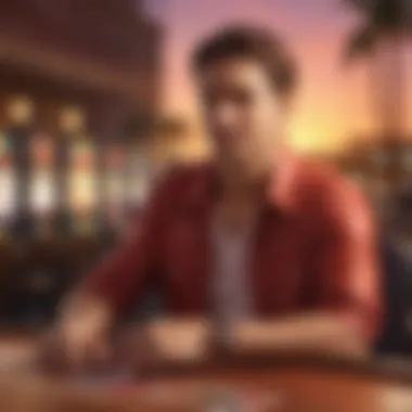 Engaged player enjoying sunset slots