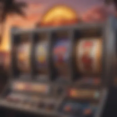 Stunning sunset-themed slot machine display