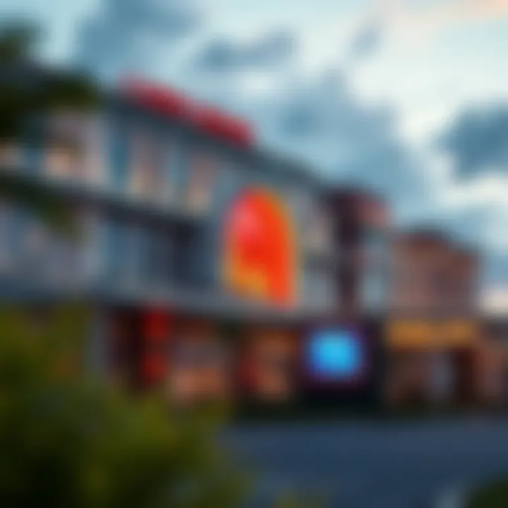 The exterior of a modern casino resort highlighting its architectural design