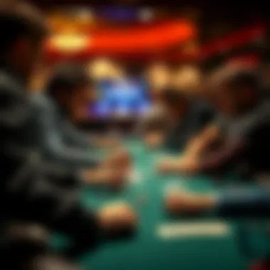Intense Texas Hold'em Gameplay Players engaged in intense Texas Hold'em gameplay