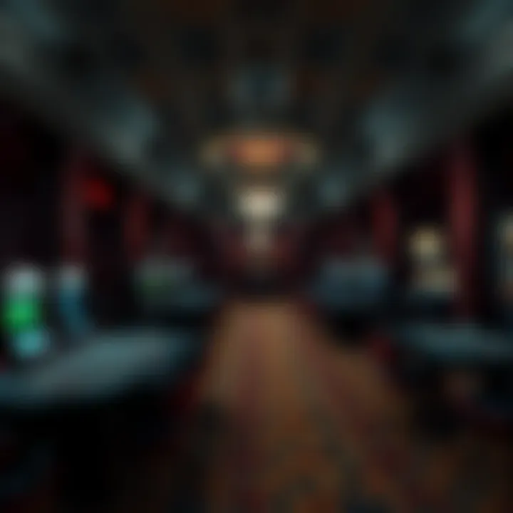 Haunting Interiors Haunting interior of an old casino with faded decor