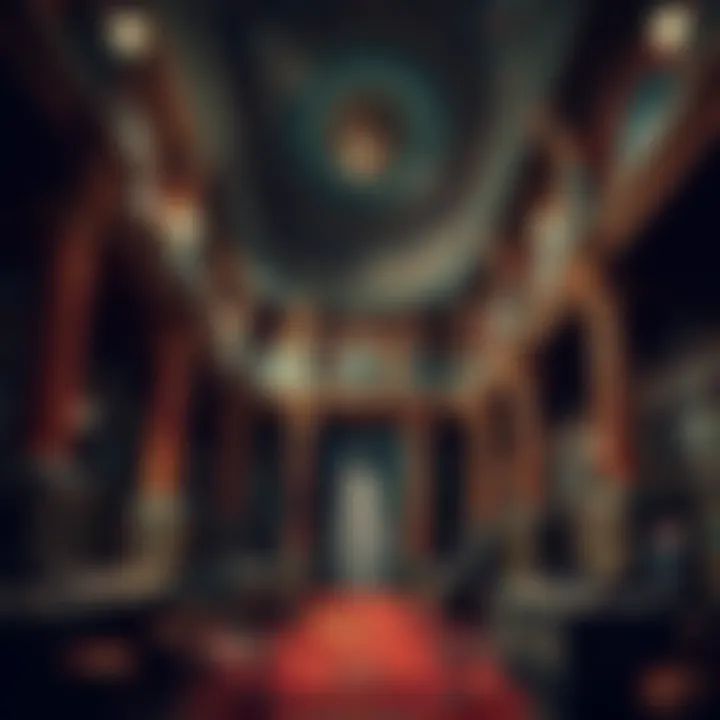 Architectural Intricacies Intricate architectural details of a deserted gambling hall