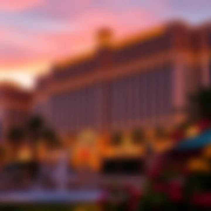 Stunning exterior view of the Bellagio in Atlantic City at dusk