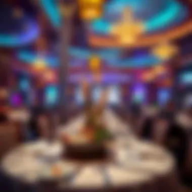 Exquisite dining setting featuring gourmet cuisine and vibrant ambiance