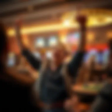 Player celebrating a prize win