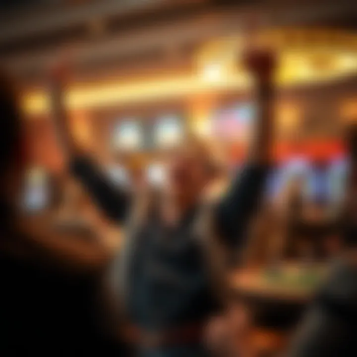 Player celebrating a prize win