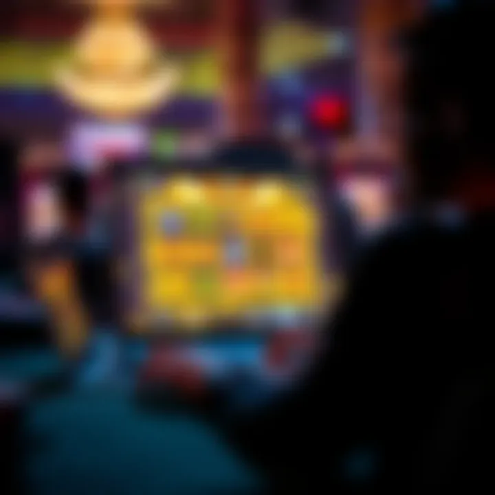 Engaged in Gameplay Player enjoying a slot game on a laptop