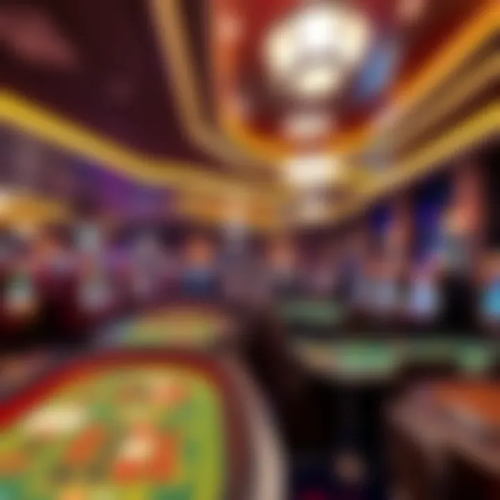 Interior of a modern casino highlighting gaming tables