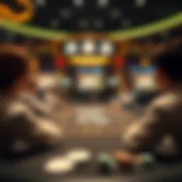 A strategic game table showcasing various online poker screens