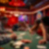 Intriguing setup of a strip poker game showcasing a vibrant atmosphere