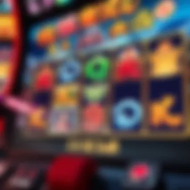 Close-up view of the gameplay screen highlighting unique symbols and features.