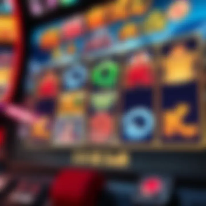 Close-up view of the gameplay screen highlighting unique symbols and features.