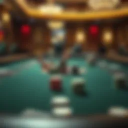 A strategic poker table layout showcasing various chip stacks