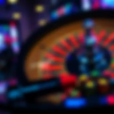 A vibrant digital roulette wheel showcasing various betting options