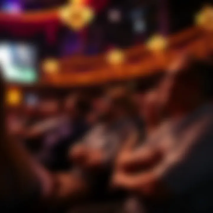 Audience Experience at a Las Vegas Show An enthusiastic audience enjoying a live performance in a Las Vegas extravaganza.