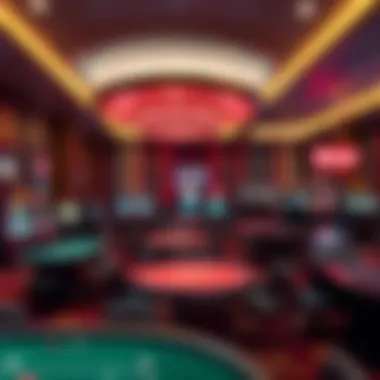 Interior gaming area featuring a variety of table games