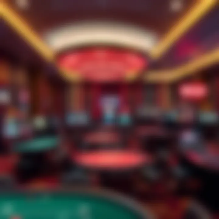 Interior gaming area featuring a variety of table games