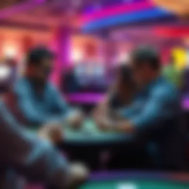 Players engaged in a strategic card game at the casino