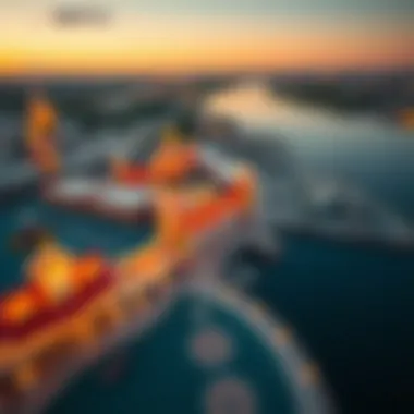 Aerial view highlighting Windsor Casino's location near waterfront