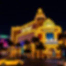 Exterior view of the Golden Nugget illuminated at night