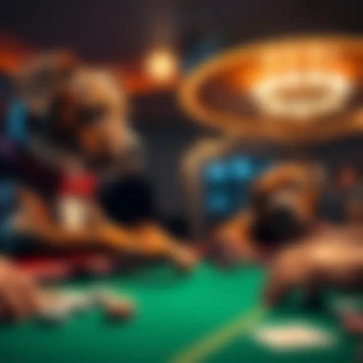 Detail of artistic techniques used in 'Dogs Playing Poker'