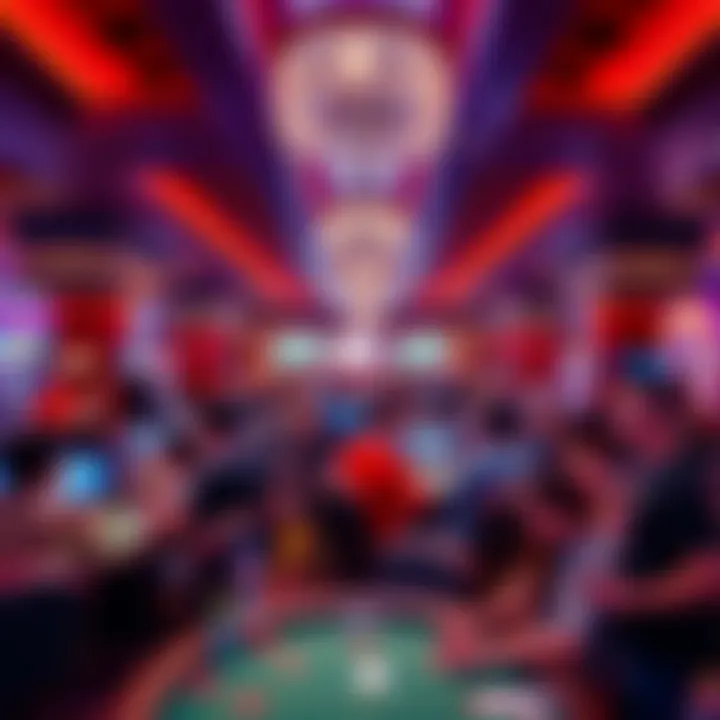 A panoramic view of visitors enjoying various entertainment activities