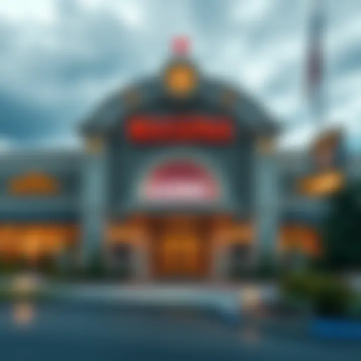 Exterior of Casino Massena with signage and landscaping