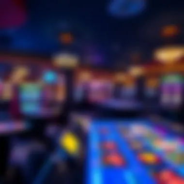 An engaging interior shot of a casino floor showcasing gaming tables and machines