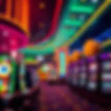 A captivating view of a modern casino in West Virginia featuring vibrant lights